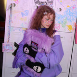 スカルインラブウールグローブ/0 5 skull in love wool gloves - BLACK