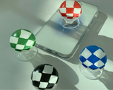 チェッカーボードカラービードスマホグリップ / Checkerboard Color Bead Tok