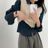シャツレストランクロップデイリーシャツ / [8color] Shirt Restaurant Crop Daily Shirt