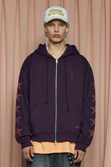 STAR ZIP-UP HOODIE / PURPLE