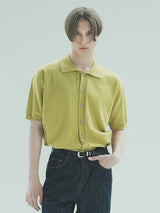 オープン半袖ニット / T1015 OPEN SHORT-SLEEVED KNIT_OLIVE