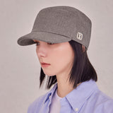 VA Square Stud Wool Bellboy Cap / Brown