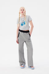 ビッグチェリーホットフィックスポイントクロップTシャツ / BIG CHERRY HOTFIX POINT CROP T-SHIRT [MELANGE GRAY]
