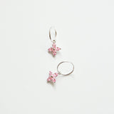ピンクプルメリアフープピアス/PINK PLUMERIA HOOP EARRINGS