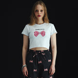 Cubic Ribbon Crop T-Shirt