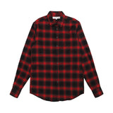 [UNISEX] Red Plaid Flannel Check Shirt (6655685427318)