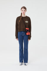 ミドルチェリーハーフスウェットシャツ／MIDDLE CHERRY HALF SWEATSHIRT [BROWN]