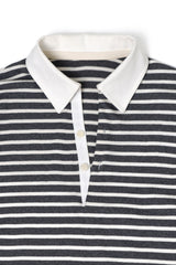 WOVEN COLLAR RUGBY T-SHIRT (stripe)