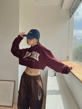 ニューヨーククロップフーデッドTシャツ / New York Crop Hooded T-shirt (2color)