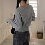 Baba Twisted Bolero Square Neck Long Sleeve Knit