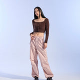 NYLON PARACHUTE TROUSER (PINK)