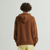 WHATTHE ビックロゴ ニット パーカー/WHATTHE Big Logo Knit Hoodie Brown