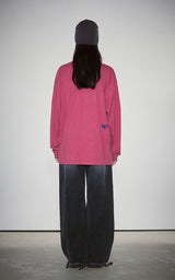 BLUR HEART LONG SLEEVE_VINTAGE RED
