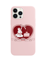 (GLOSSY HARD) *Holiday* Ribbon Bunny phone case - Pink (* Production takes 3-7 days)