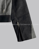 トレジャークロップドレーシングレザージャケット / OA Treasure Cropped Racing Leather Jacket (2 colors)