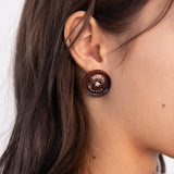 シグネイチャーボタンピアス/Merry,Motive signature button earring (Wine)