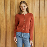 100%cashmere steel button pocket cardigan_BURGENDY (6653774135414)
