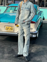 Cross line washing denim