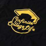インフィニティーカレッジライフクルーネックブラックユニセックスTシャツ / Infinite college life crew neck black Unisex T-shirt