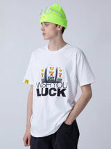 ウィッシュユーラックTシャツ/WISH YOU LUCK 1/2 T-SHIRT_WHITE