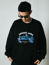 DAKYAM 2023 A/W Wonder Work Worker Gem Miner Illustration Crew Neck Sweatshirt