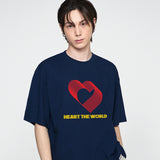 オーバーラップハートライン半袖Tシャツ