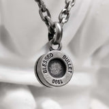 [BLESSEDBULLET]BULLET BACK III CHAIN NECKLACE_DARK SILVER_ORIGINAL/DIA (4625089757302)