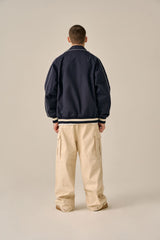 BIG LOGO PIPING BLOUSON - NAVY