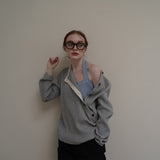 Gray Waffle Button Tee