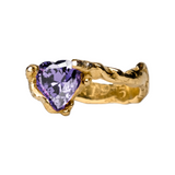 ゴールドプレートシグネチャーハートリング / Gold-Plate Signature Heart Ring (Standard)
