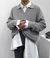 ハッチカラーニットウェア/SK Hacchi Collar Knitwear (4 colors)