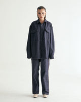 UNISEX DENIM POCKET SHIRT JACKET W - INDIGO BLUE (6636055593078)