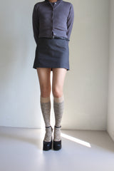 shiny pattern knee socks