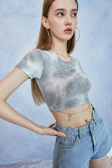 HIDE Logo Chain Crop Top (Light Grey) (6570973823094)
