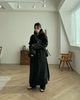 Trench wool coat