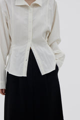 スリムボタンシャツ/Slim button shirt (2color)