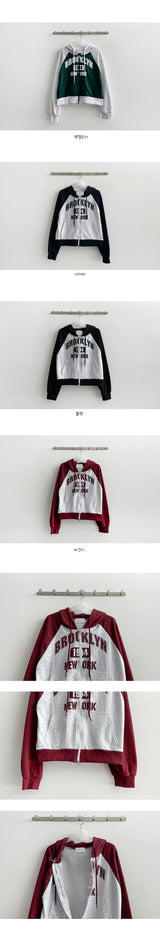 Raffy-Two-Way Color Raglan Hood Zip-Up