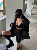 leather oversized-fit blazer jacket