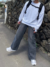 ルアワンタックワイドデニムパンツ/LUR ONETUCK WIDE DENIM PANTS(2COLOR)