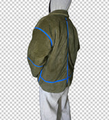 Line taping faux fur mustang (Khaki) (6641877581942)