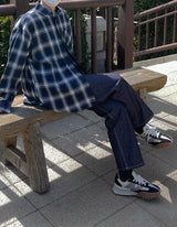 +5cm White Stitch Denim Pants (4005) (6697634660470)