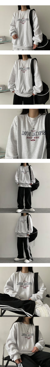 [fleece] Royal embroidery sweatshirt