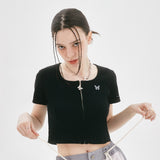 [NF] BELLEZA SQUAR NECK ZIP-UP (BLACK)_F22QB427