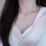 Double mini butterfly layered necklace