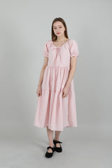 ロマンティックシャーリングロングワンピース / Romantic Shirring Long Onepiece Pink
