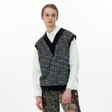 Cutting Point Vest [Black Tweed] (6612235354230)