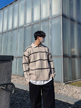 87 Check Half Zip Up Collar Knit (3color)