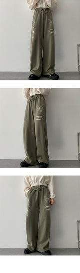 バタフライレタリングバンディングパンツ/Butterfly Lettering Banding Pants