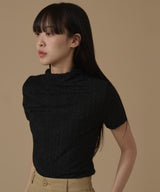 HALF SLEEVE HIGH NECK TOP
