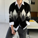 LMN Even Mohair Argyle Cardigan (3 colors)